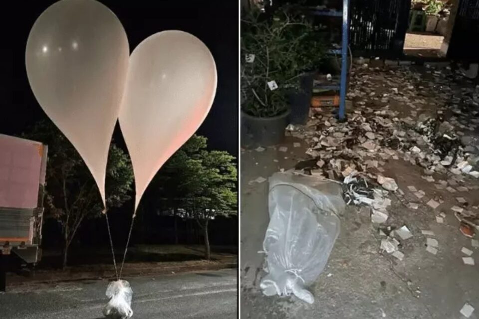 Coreia do Norte envia balões com lixo e fezes para Coreia do Sul Seul classificou ato do vizinho de baixo e perigoso