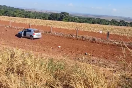 Motorista bêbado é preso pela PRF após perder controle de carro e sair da BR-452, em Rio Verde