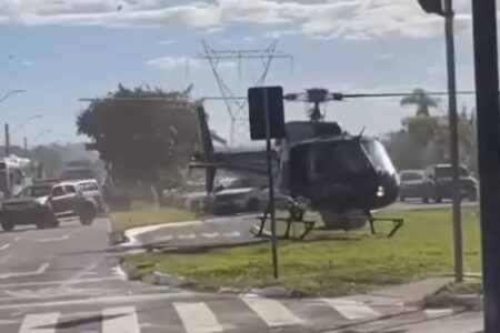 Helicóptero da PM se envolve em acidente durante festa em Aparecida