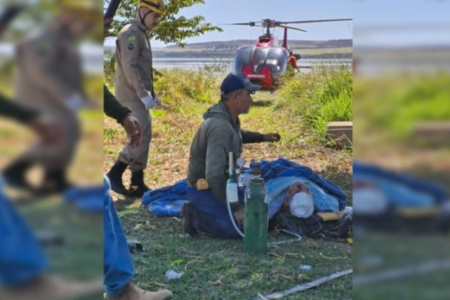 Bombeiros atua em ocorrência em Água Fria de Goiás (Foto: Reprodução)