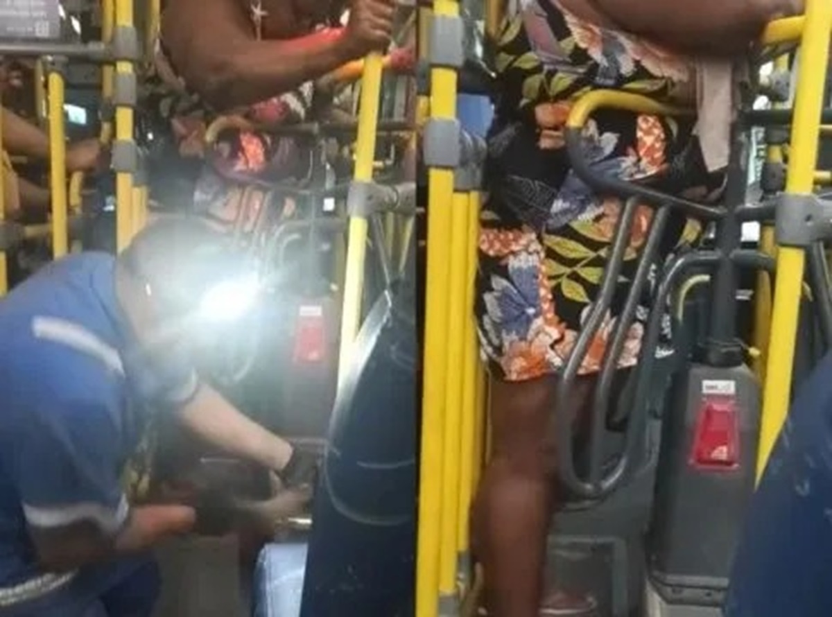 RJ: Mulher obesa fica presa em catraca de ônibus por mais de duas horas