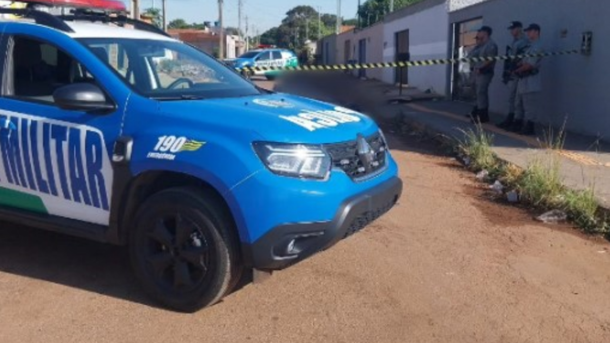 PM atendendo ocorrência no Triunfo 2, em Goianira (Foto: Divulgação)