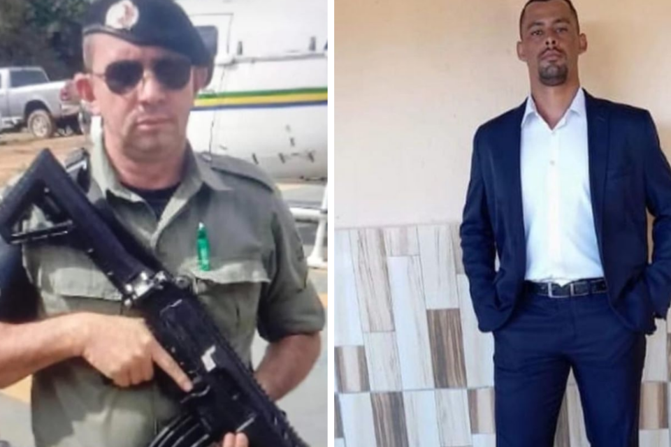 À esquerda, o PM Elsinval José Adelardo / à direita, o segurança Romário Santos