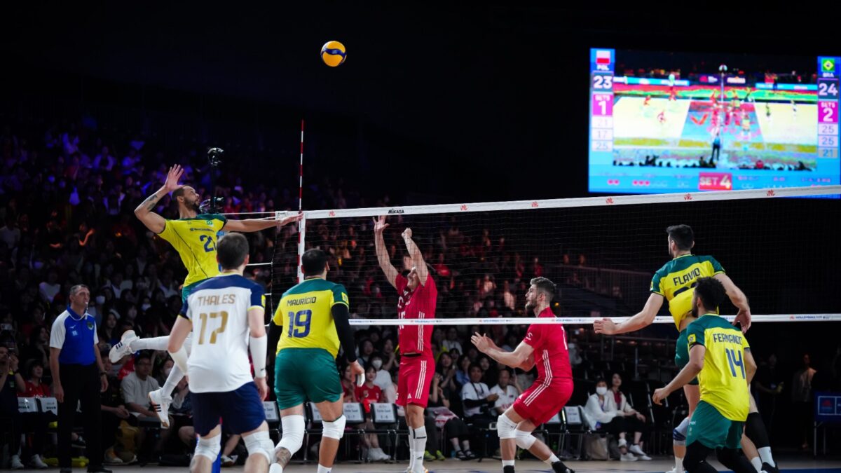 Seleção Brasileira de Vôlei Masculino em ação