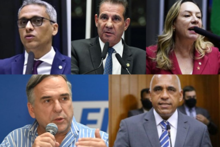 Em sentido horário, Gayer, Vanderlan, Adriana, Mabel e Cruz