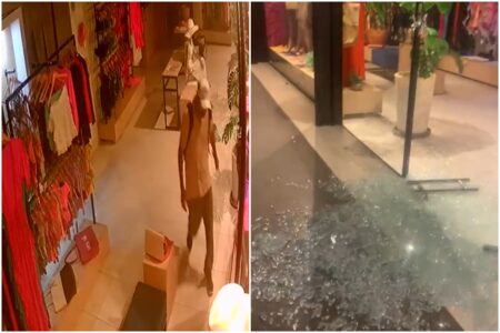 Ladrão com tornozeleira eletrônica quebra porta de loja e leva peças de roupas em Goiânia