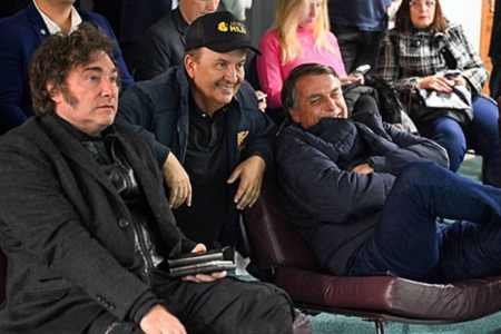 Milei, Jorginho Mello e Bolsonaro (Foto: Instagram/Jorginho Mello)