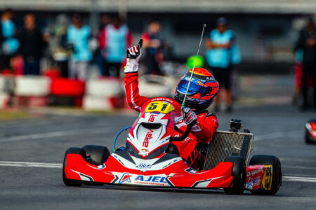 Theo Salomão em ação durante etapa da Copa São Paulo de Kart