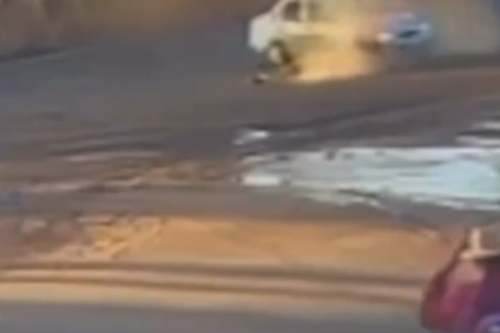 Registro da colisão na GO-174 (Foto: Reprodução)