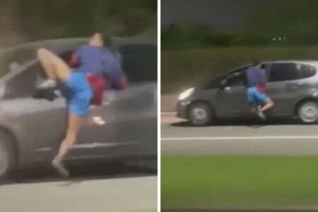 Vídeo mostra homem preso à janela de carro em movimento no Rio