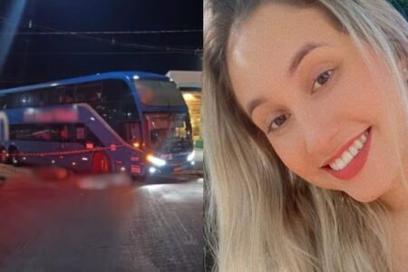 Acidente com ônibus e moto mata jovem de 19 anos em Rialma Rayssa Souto Miranda morreu no local do acidente