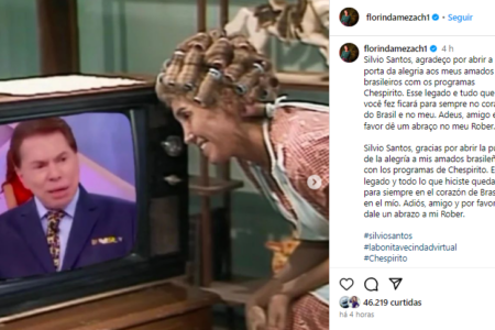 Post de Florinda Meza em homenagem a Silvio Santos