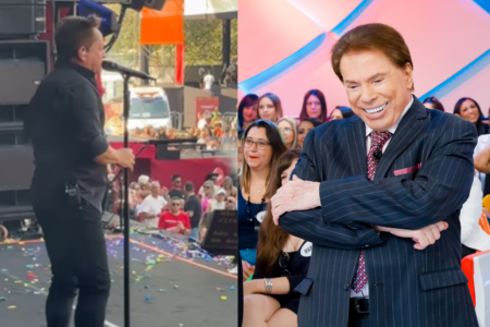 Em show, Leonardo faz homenagem a Silvio Santos e se emociona: