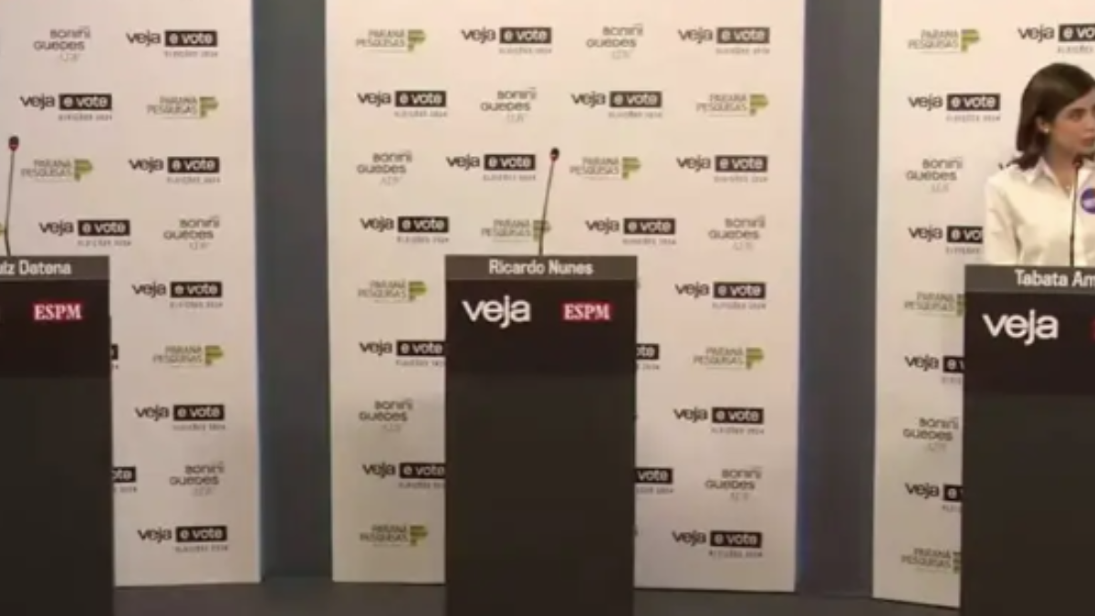 Bancadas vazias no debate de São Paulo (Foto: Reprodução/Youtube)