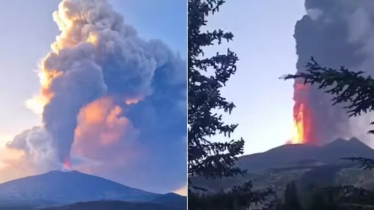 Fotos mostram vulcão Etna em erupção na Itália