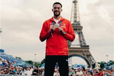 Mohamed Elsayed com a medalha de bronze de 2021