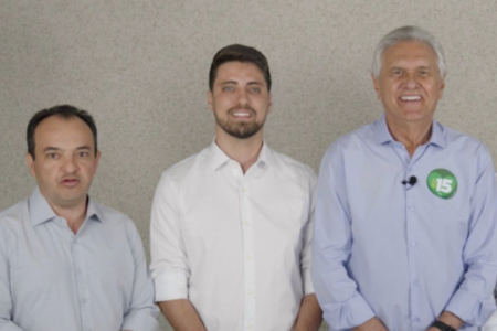 Pábio Mossoró, Marcus Vinícius e Ronaldo Caiado (Foto: Reprodução)