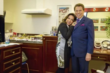 Silvio Santos no camarim dele (Foto: Reprodução)