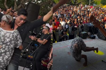 Idosa desaparecida há oito meses é encontrada após dançar em festival na Colômbia Mulher aparece dando cambalhotas e pulos agarrada ao cantor