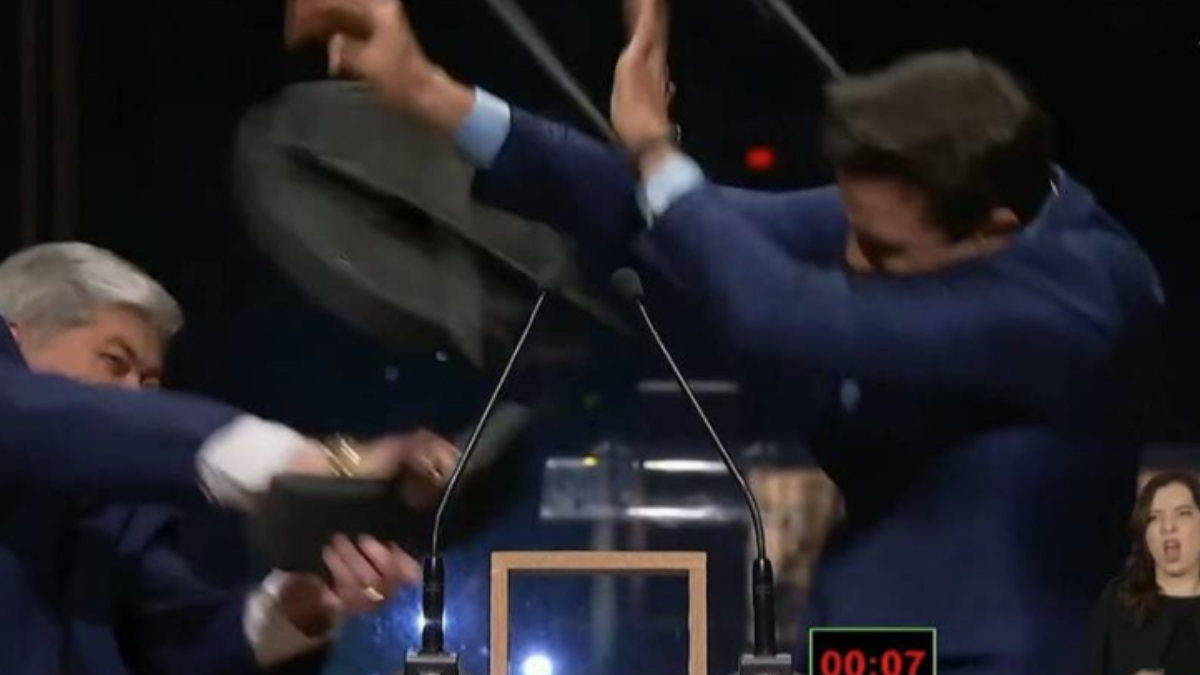 Cadeirada de Datena em Marçal (Foto: Reprodução)