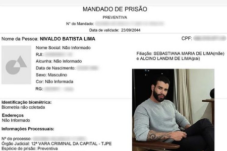 Mandado de prisão contra Gusttavo Lima (Foto: Reprodução)
