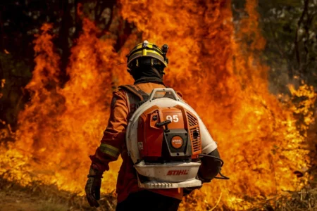 Brigadista combate queimadas (Foto: Agência Brasil)