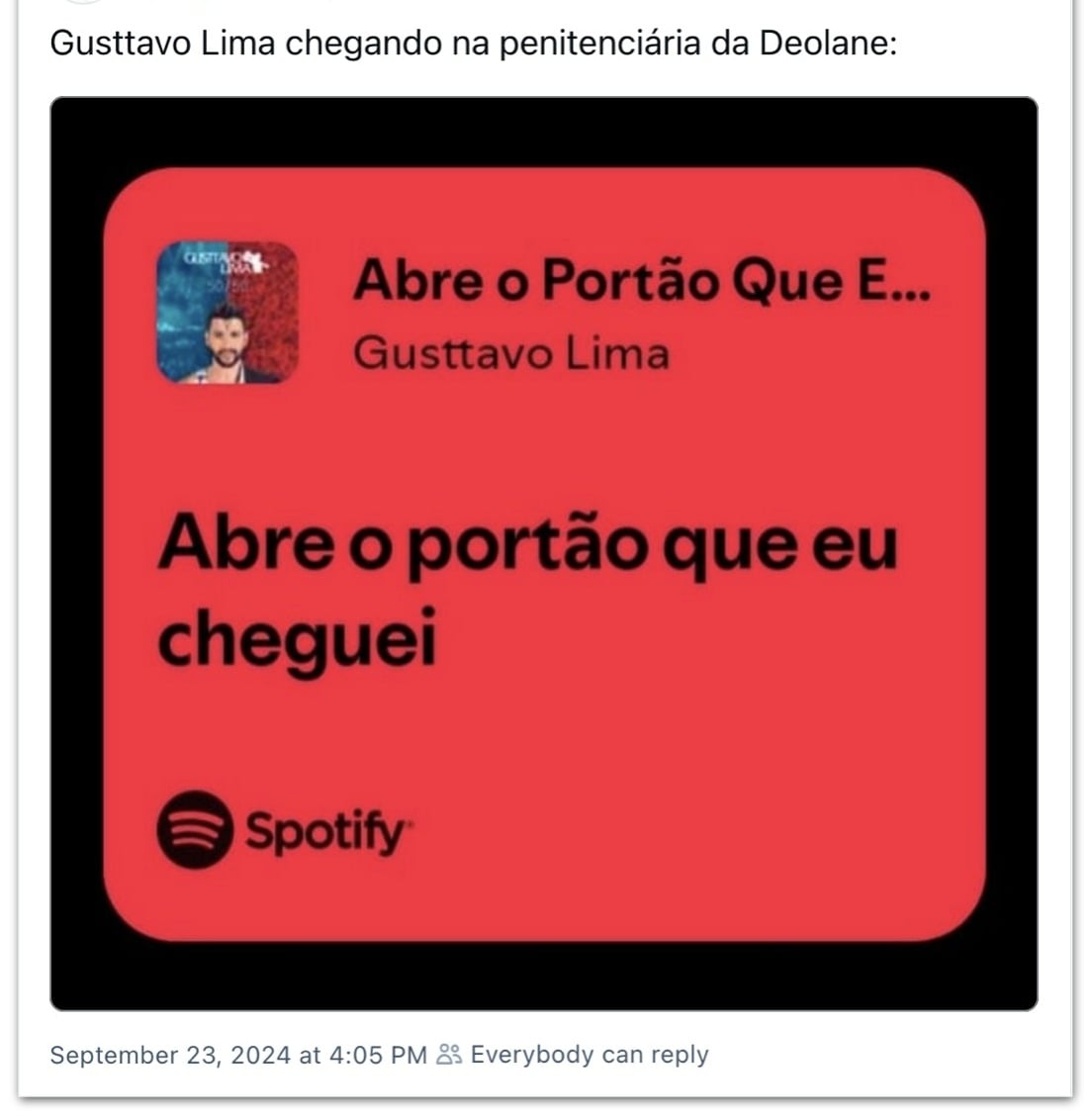 Mandado de prisão do sertanejo Gusttavo Lima gera memes nas redes sociais "Embaixador da cadeia", disse internauta