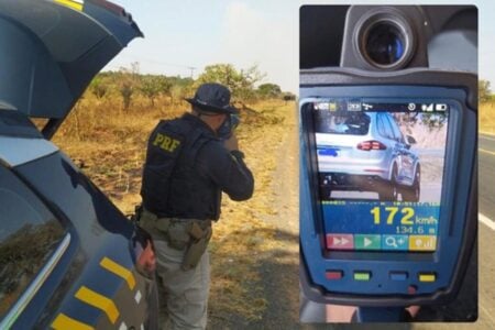 DF: Polícia Rodoviária Federal flagra motorista a 172 km/h na BR-060