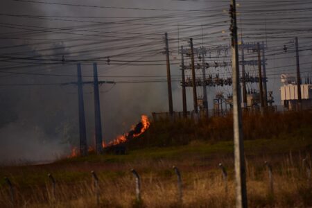 Incêndio na subestação da Equatorial (Foto: Jucimar de Sousa)