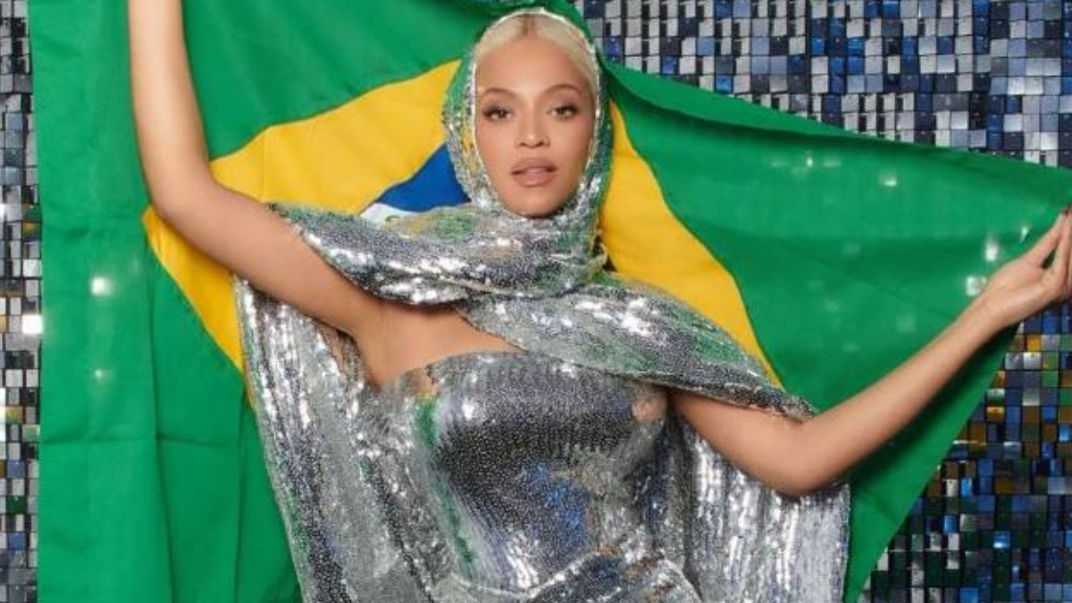 Beyoncé desembarcando no Brasil (Foto: Reprodução)