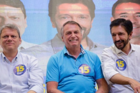 Tarcísio de Freitas, Jair Bolsonaro e Ricardo Nunes (Foto: Reprodução)