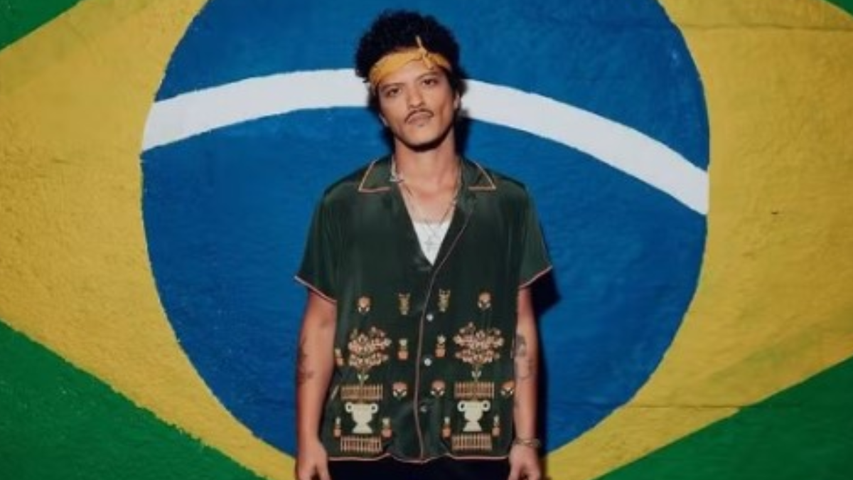Bruno Mars, em uma de suas visitas ao Brasil (Foto: Reprodução)