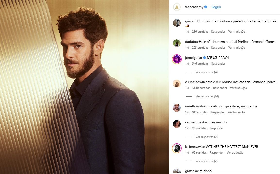 Andrew Garfield - Instagram Oscar