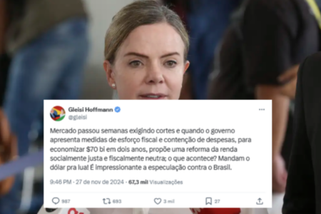 Gleisi Hoffmann, presidente do PT: em defesa de Haddad (Foto: Agência Brasil)