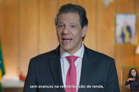 Ministro Fernando Haddad na televisão (Foto: Reprodução)