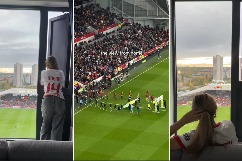 Postagens da cantora mostra vista para o campo do Brentford. Foto: Reprodução/Instagram