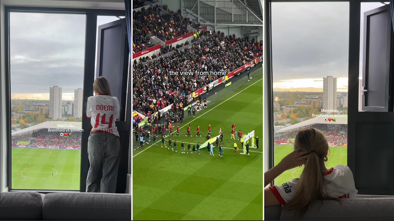 Postagens da cantora mostra vista para o campo do Brentford. Foto: Reprodução/Instagram