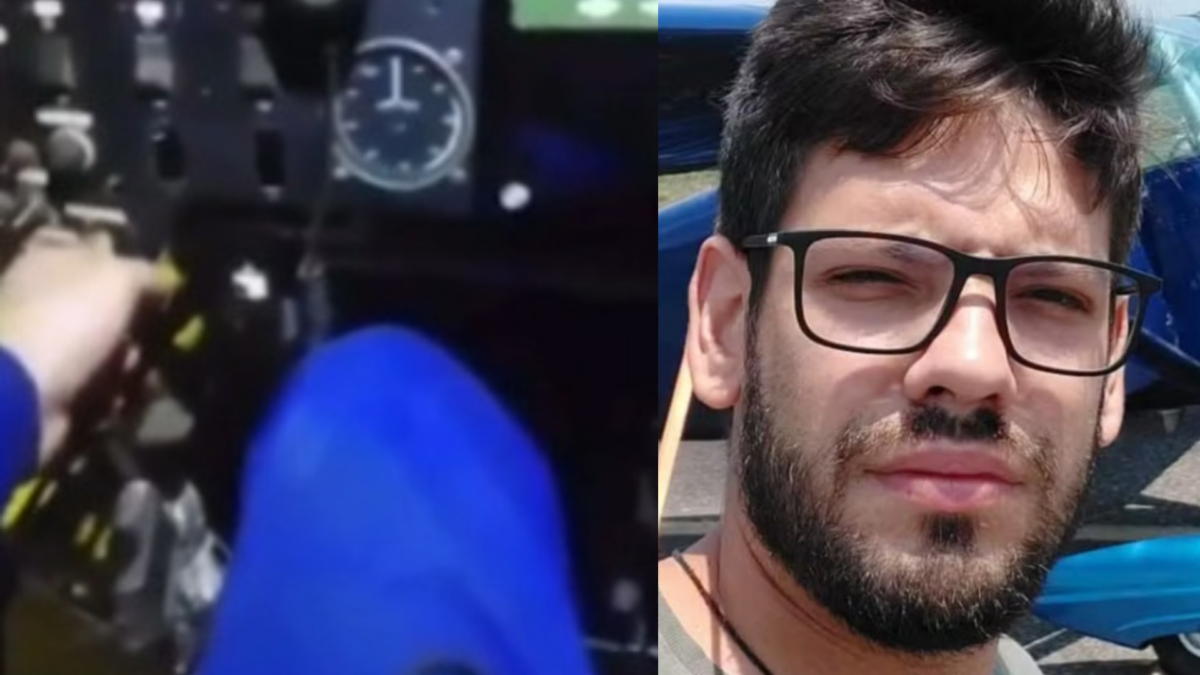 Aeronave colide com cabeamento de para-raios