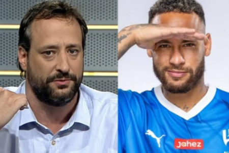 Neymar e o comentarista Gian Oddi (Foto: Reprodução)