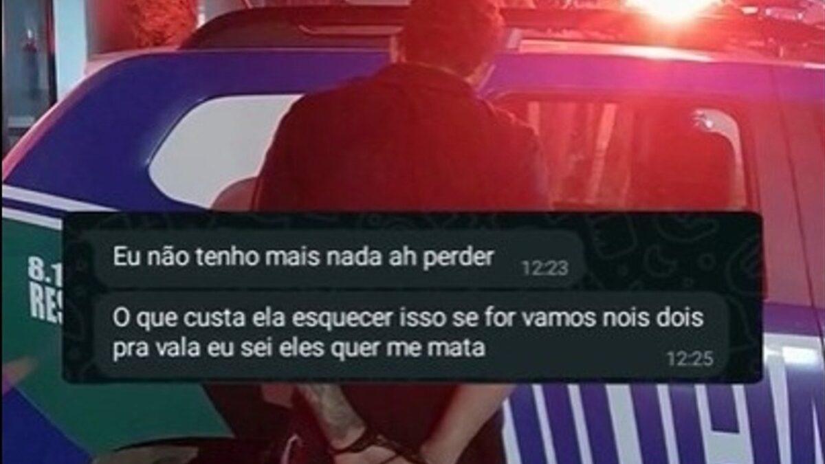 Imagem e mensagens do suspeito á vítima