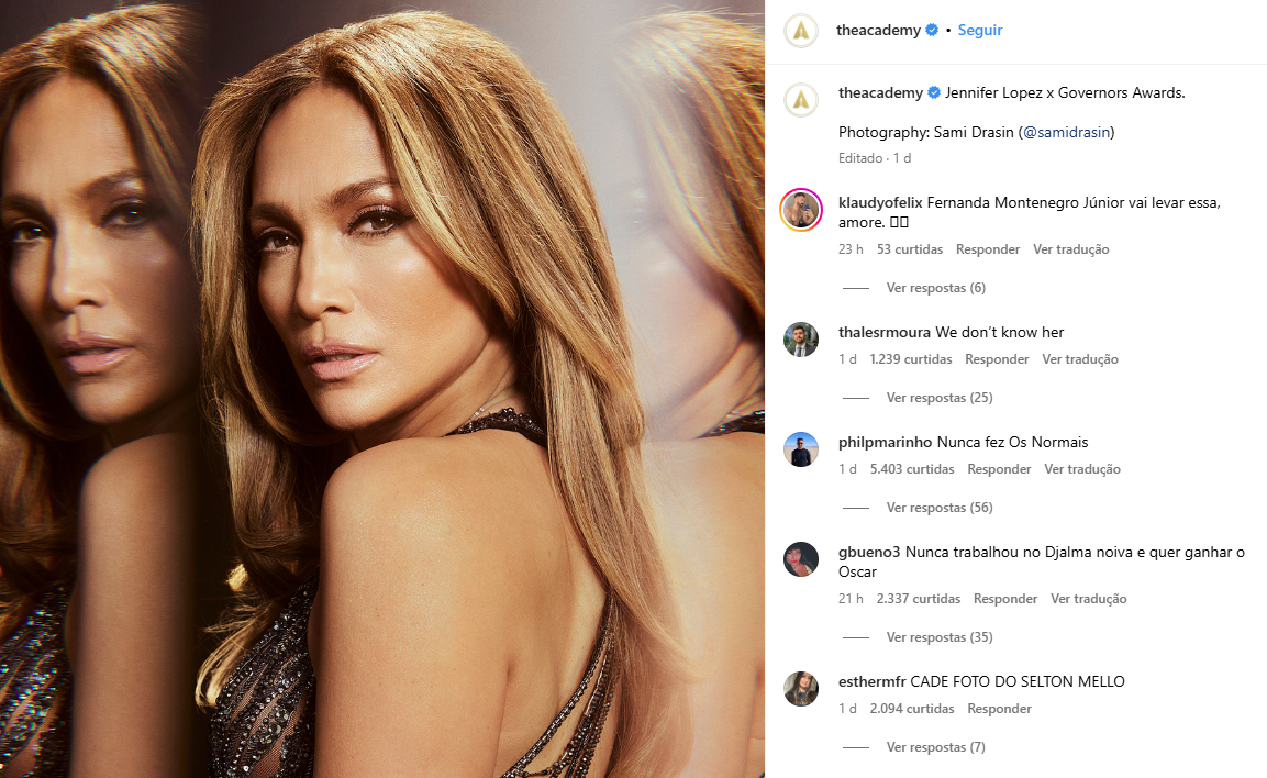 Jennifer Lopez - Instagram Oscar