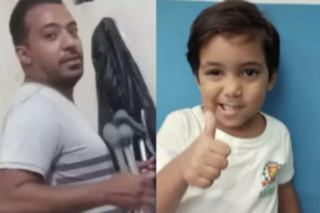 Leonel e Ryan, pai e filho, mortos por tiros da PM (Foto: Reprodução)
