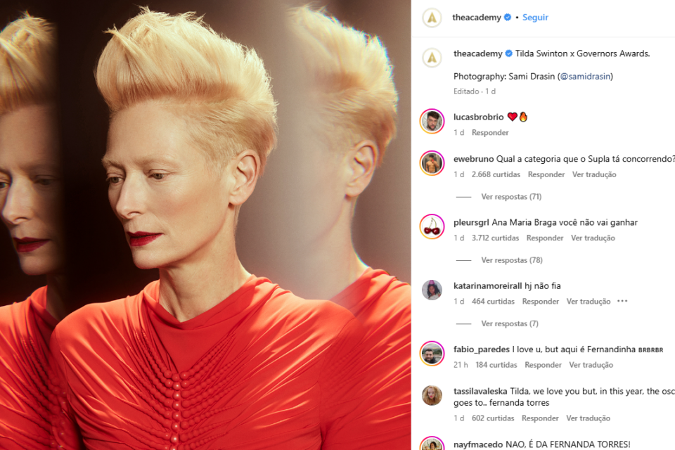 Tilda Swinton - Instagram Oscar 