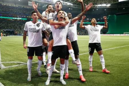 Jogadores do Botafogo durante comemoração; veja agenda (Foto: Vítor Silva)