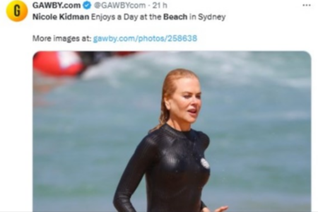 Nicole Kidman em praia da Austrália (Foto: Reprodução)