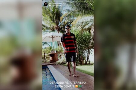 Rodrygo com a camisa do Sport. Foto: Reprodução/Instagram