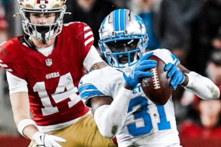 Lions em partida contra o San Francisco 49ers (Foto: Instagram)