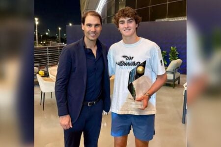 Rafael Nadal e João Fonseca. Foto: Reprodução/Instagram