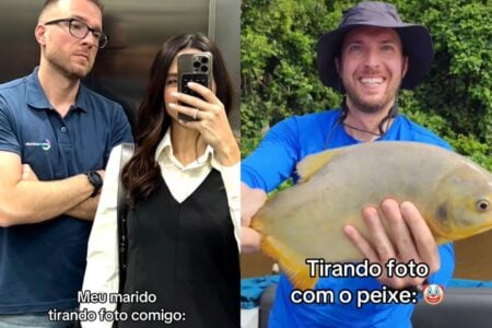 Trend 'meu marido tirando foto comigo X tirando foto com peixe' viraliza; assista Vídeos mostram homens nas fotos de pescaria felizes