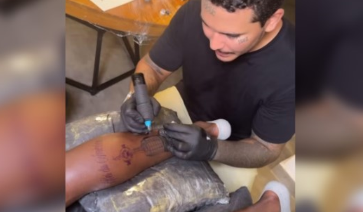 Luiz Henrique exibe taça da Libertadores tatuada (Foto: Instagram)
